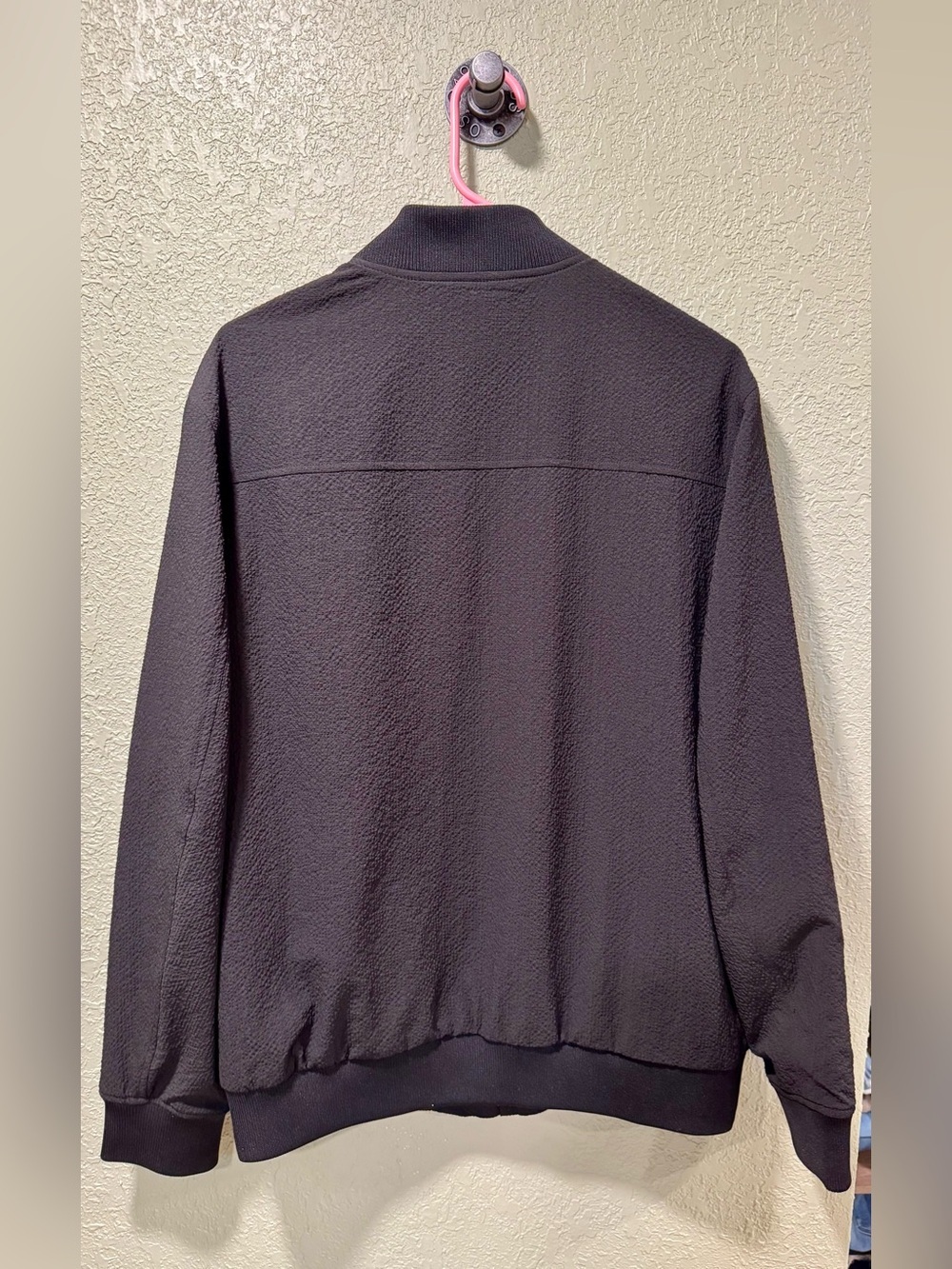 Alfani Men's Black Textured Bomber Jacket size M - Picture 6 of 6